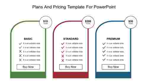 Plans And Pricing Template For PowerPoint